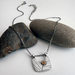 Modern Silver Leaf Necklace 3
