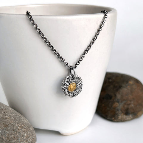 Aster Flower Charm Necklace