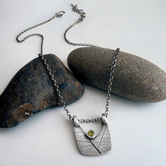 Modern Silver Leaf Necklace 2