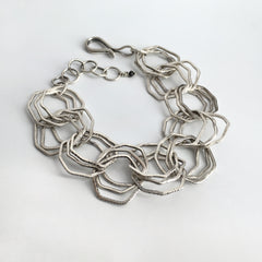 Silver Tri Octagon Link Bracelet