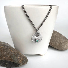 Round Hydrangea Necklace in Silver