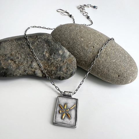 Silver and Gold Dragonfly Pendant