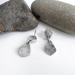 Fern Print Dangle Post Earrings