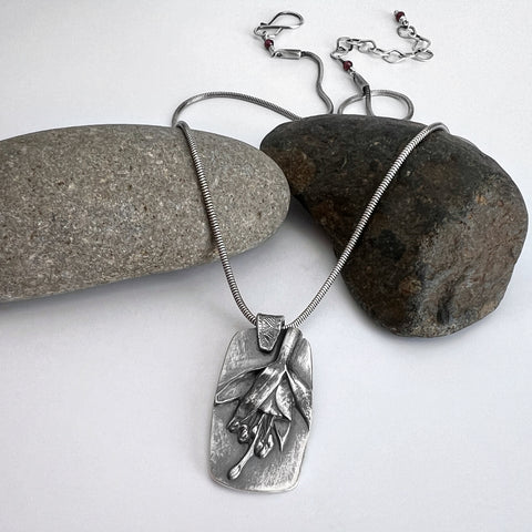 Silver Fuchsia Necklace