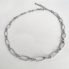 Oval Textured Chain Necklace