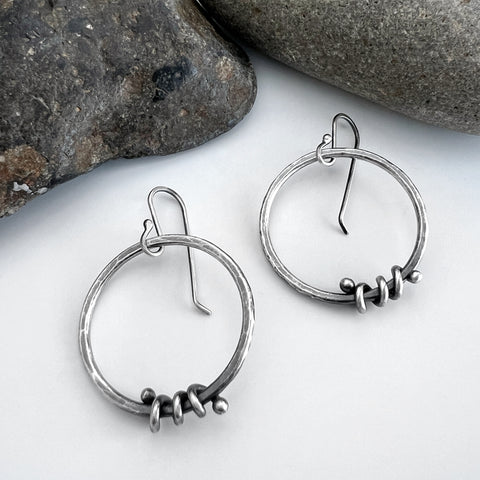 Medium Silver Hoop Earrings