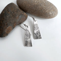 Silver Violet Triangle Earrings