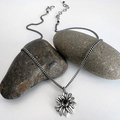 Silver Black Eyed Susan Necklace