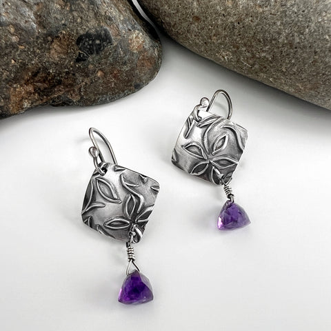 Amethyst and Silver Earrings