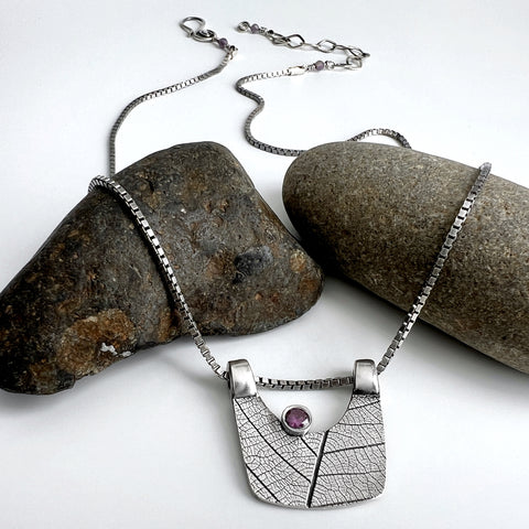 Modern Silver Leaf Necklace