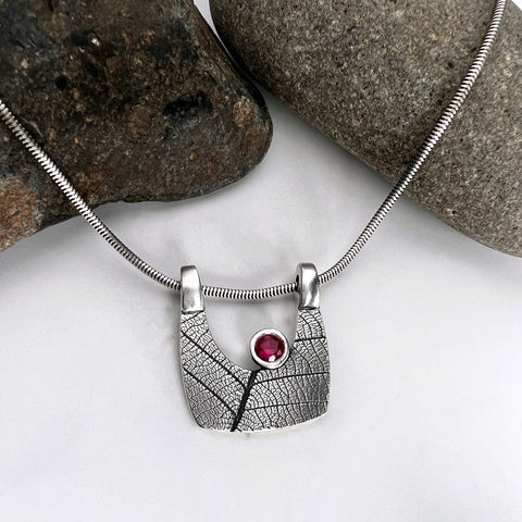 Modern Silver Leaf Necklace