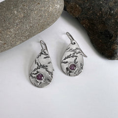 Purple Wild Weed Seed Earrings