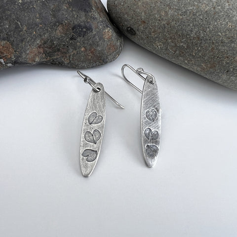 Three Hearts Oval Earrings