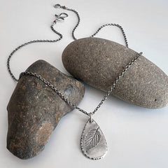 Silver Winterhazel Leaf Necklace