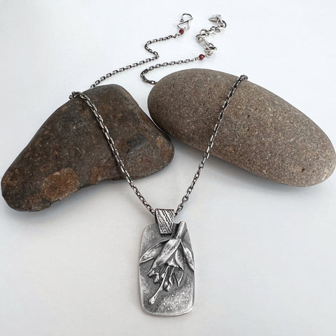 Silver Fuchsia Necklace