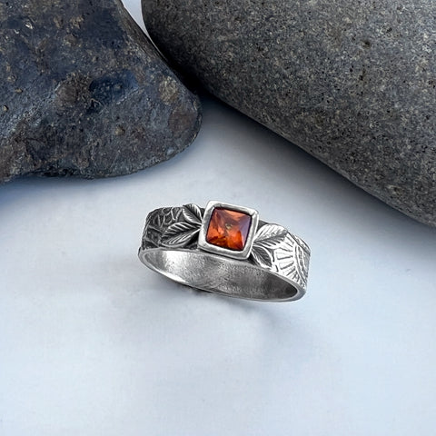 Silver Corundum Ring