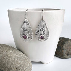 Purple Wild Weed Seed Earrings