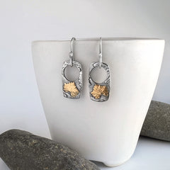 Silver and Gold Geranium Earrings