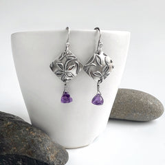 Amethyst and Silver Earrings