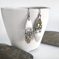 Silver and Gold Asymmetrical Earrings