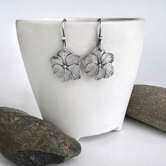 Hydrangea in Silver Earrings