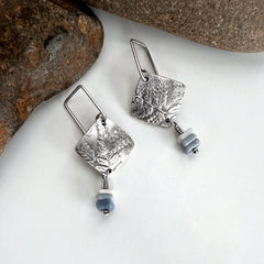 Blue Peruvian Opal Earrings