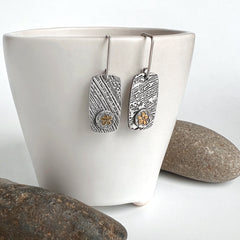 Gold Flower Dangle Earrings