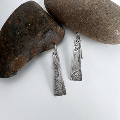 Silver Violet Triangle Earrings 2