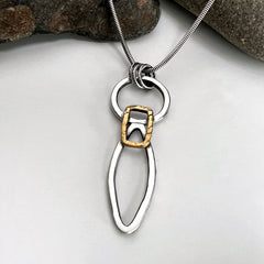 Silver and Gold Geometric Necklace