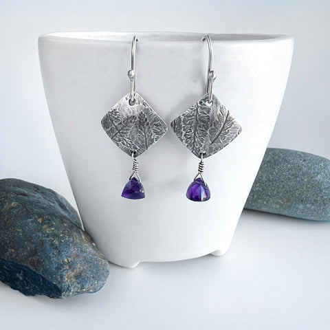 Amethyst and Silver Earrings