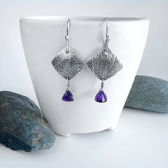 Amethyst and Silver Earrings