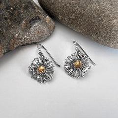 Silver and Gold Aster Earrings 2