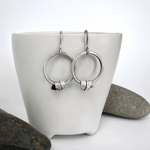 Medium Silver Hoop Earrings