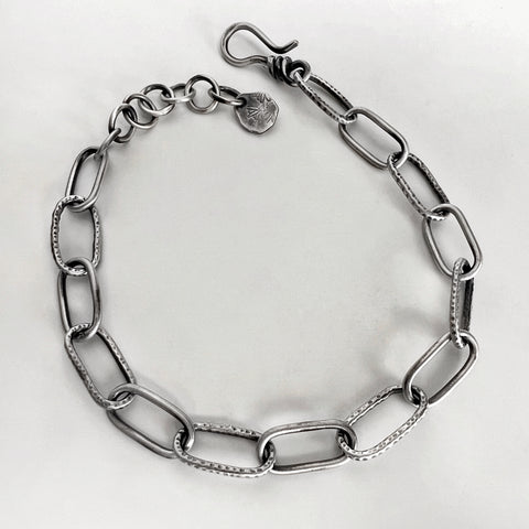 Large Silver Paperclip Chain Bracelet