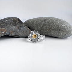 Silver and Gold Aster Ring