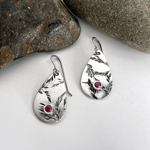 Ruby Wild Weed Seed Earrings