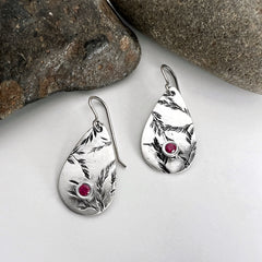 Ruby Wild Weed Seed Earrings