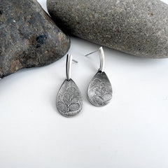 Lady Fern Teardrop Post Earrings