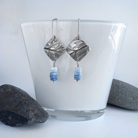 Blue Peruvian Opal Earrings