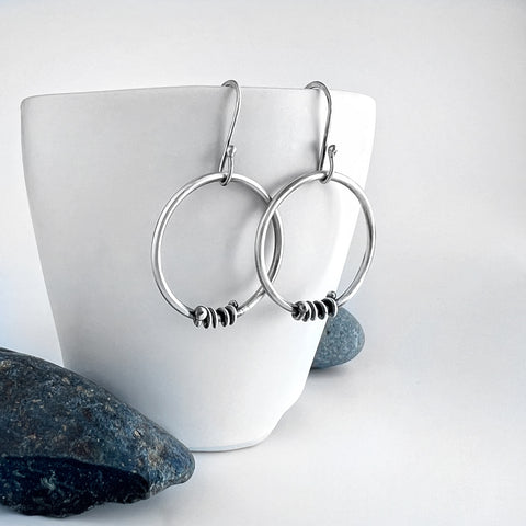 Medium Silver Hoop Earrings