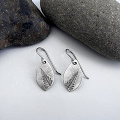Tiny Fern Teardrop Earrings