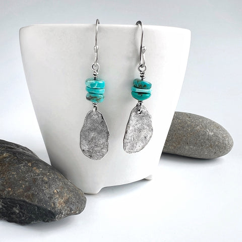 Turquoise Free Form Dangle Earrings