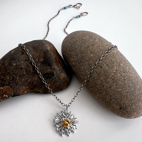Aster Flower Charm Necklace