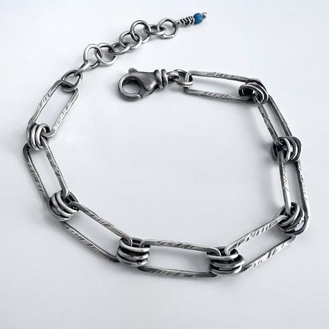 Rectangle Silver Link Bracelet