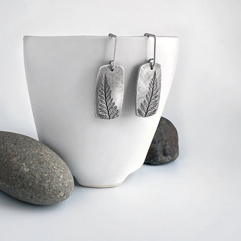 Fern Print Drop Earrings