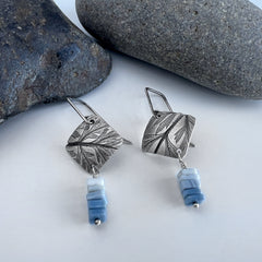 Blue Peruvian Opal Earrings