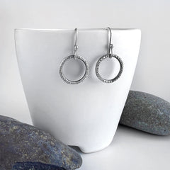 Small Silver Circle Earrings