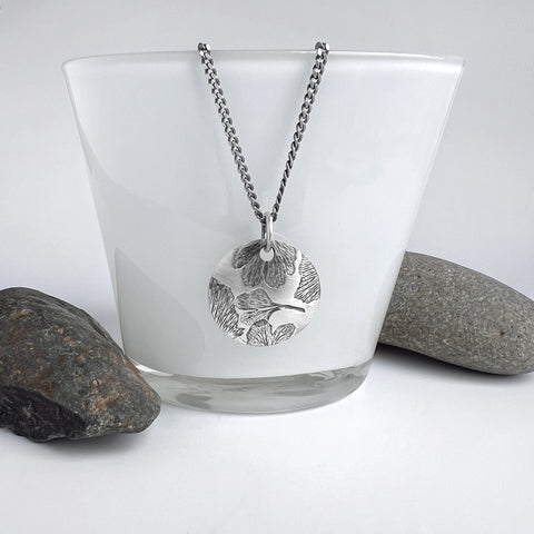 Domed Ginkgo Leaf Pendant