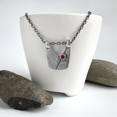 Modern Silver Leaf Necklace 2