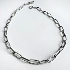 Fine Silver Paper Clip Chain Necklace